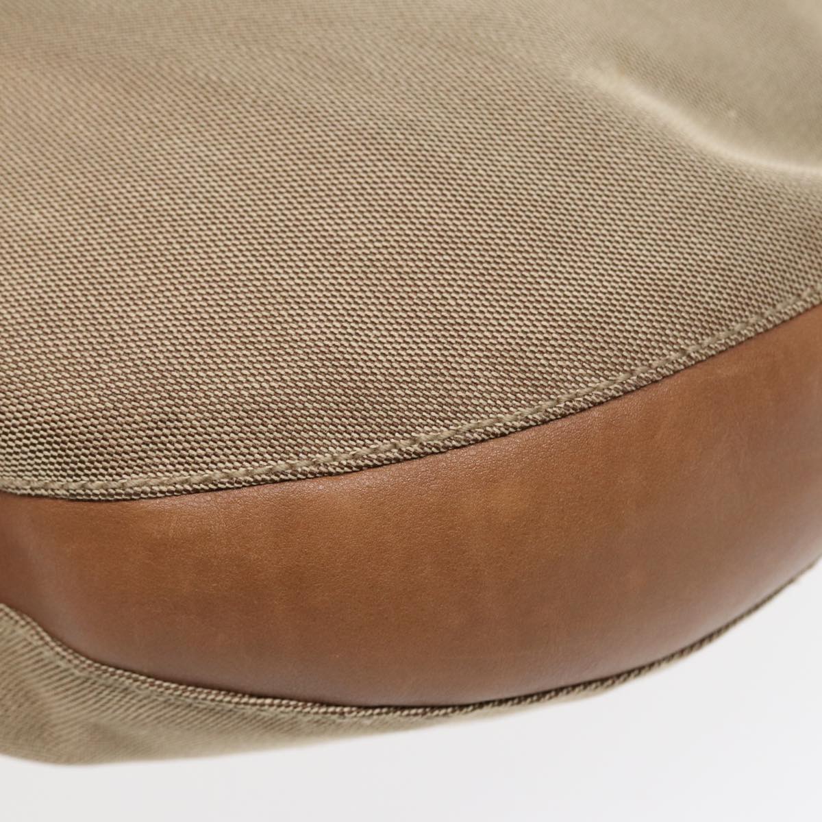 GUCCI Shoulder Bag Canvas Leather Beige Brown Silver 109210 88498