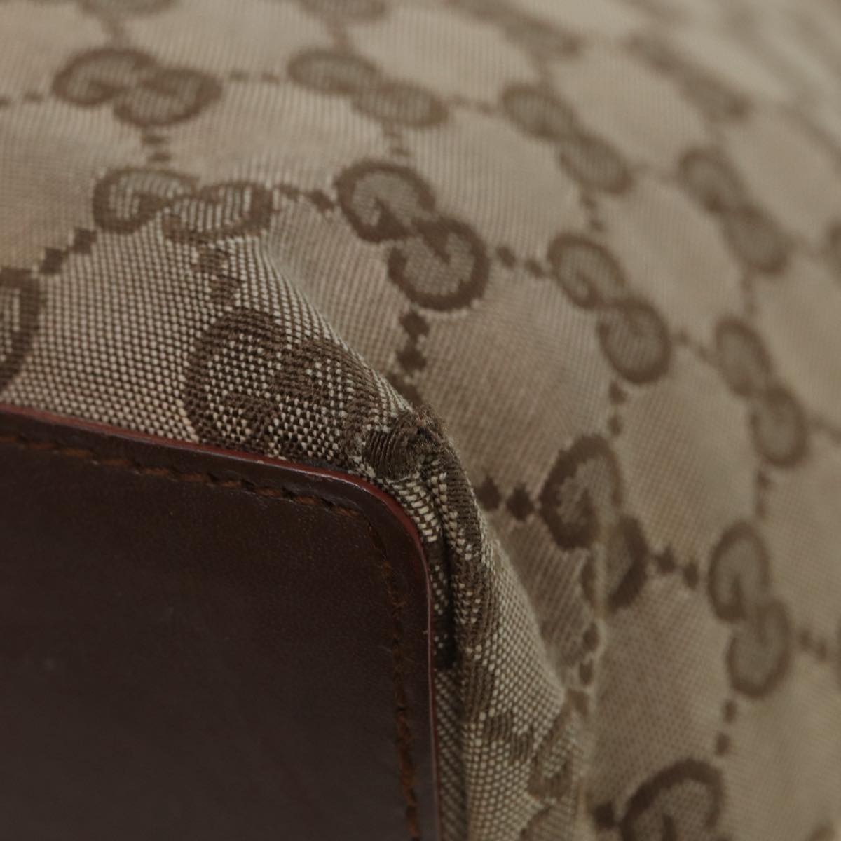 GUCCI GG Canvas Tote Bag Beige Silver 002 1098 88521