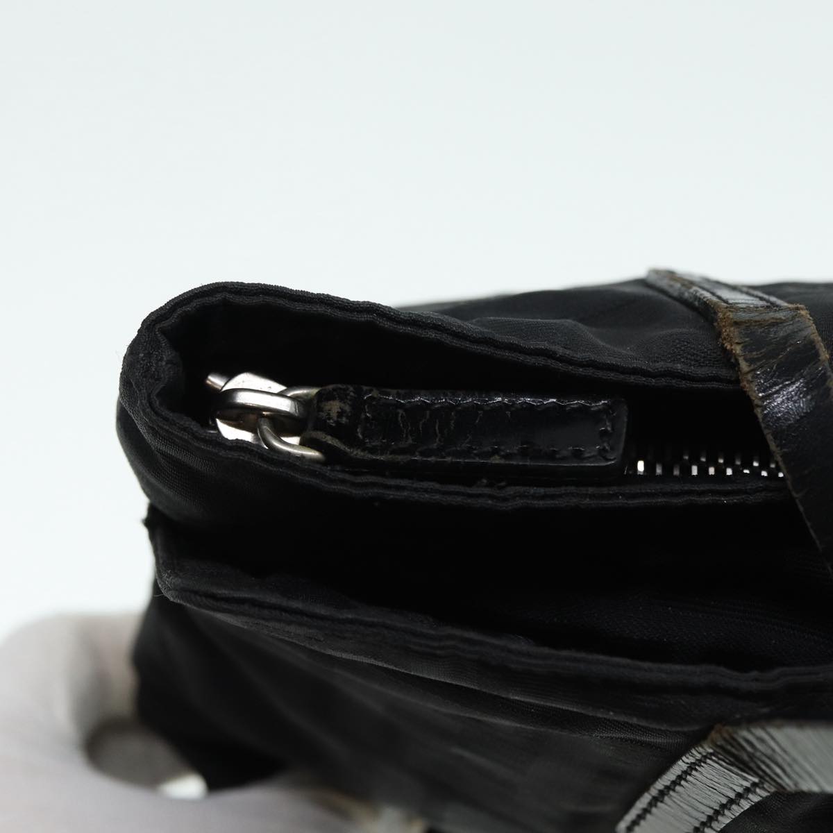 FENDI Zucca Canvas Tote Bag Silver Black 88546