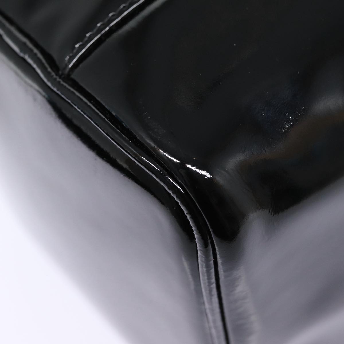 CHANEL COCO Mark Vanity Pouch Enamel Black Gold CC 88553
