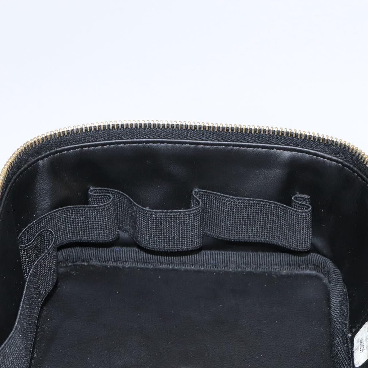 CHANEL COCO Mark Vanity Pouch Enamel Black Gold CC 88553