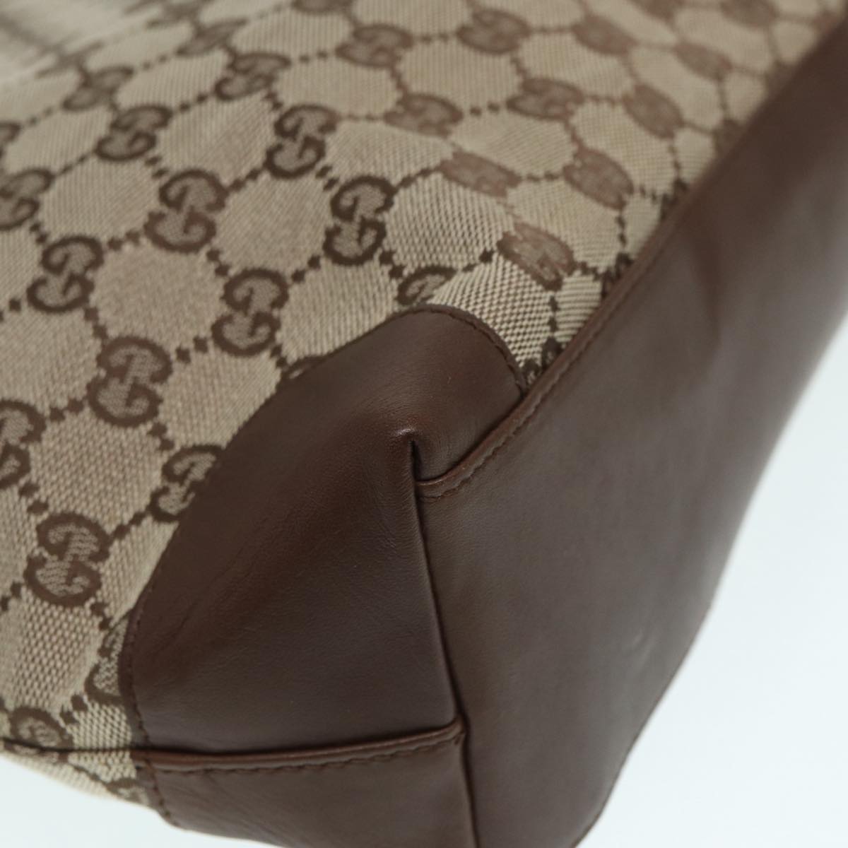 GUCCI GG Canvas Tote Bag Beige Gold 33890 88576
