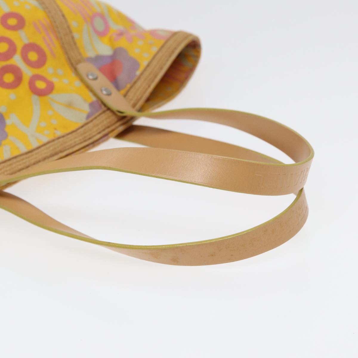 CHANEL Tote Bag Canvas Yellow Silver CC 88643