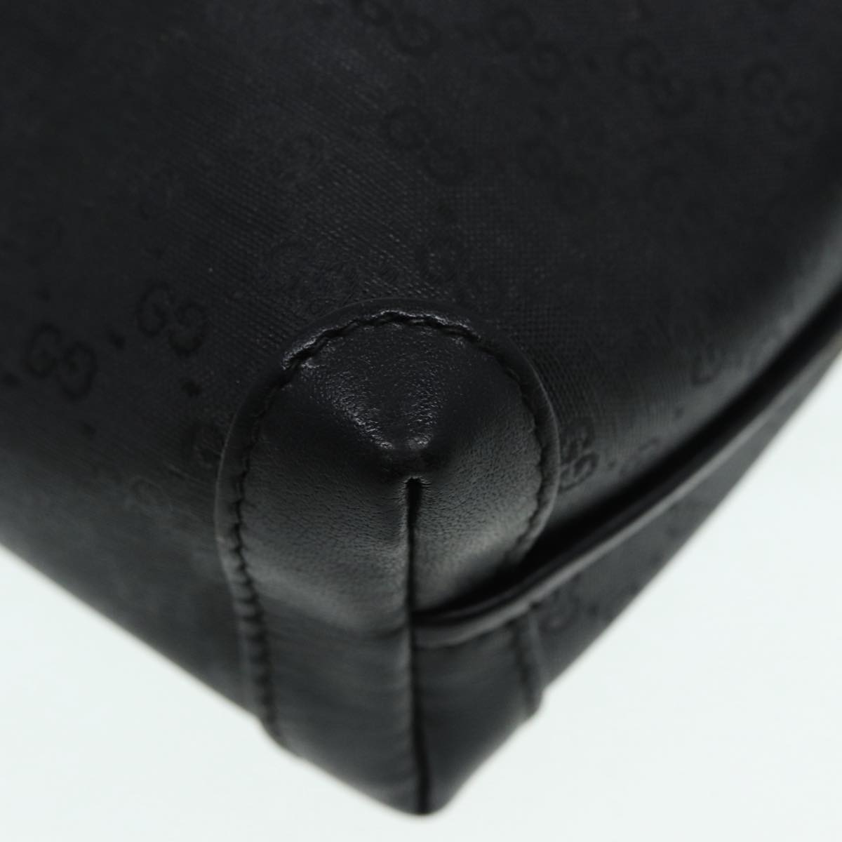 GUCCI Micro GG Canvas Shoulder Bag Black Gold 007 115 0093 88645