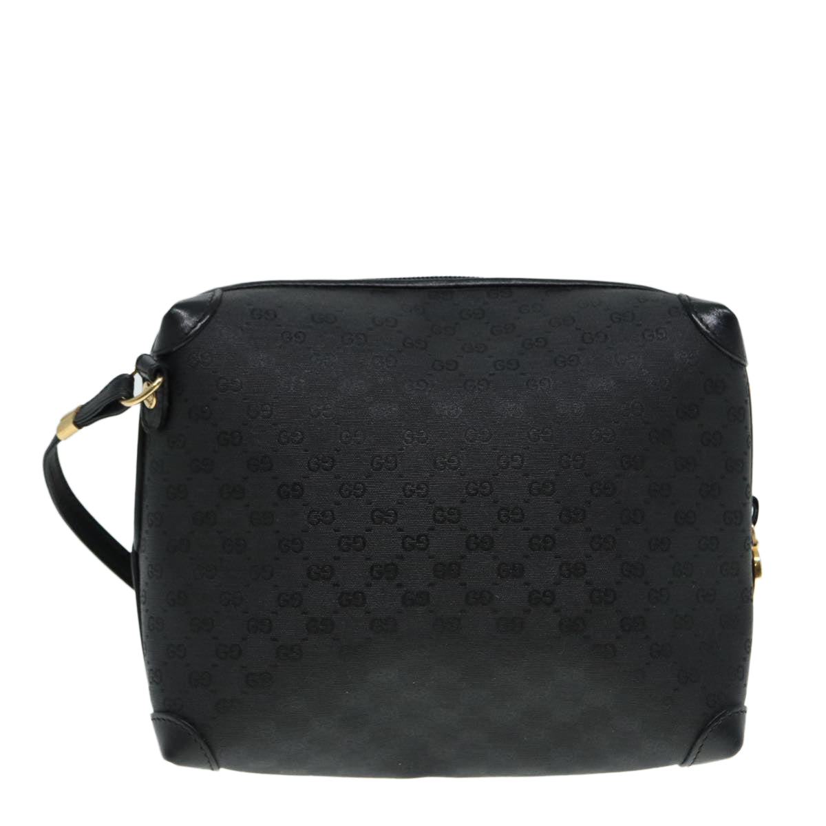 GUCCI Micro GG Canvas Shoulder Bag Black Gold 007 115 0093 88645