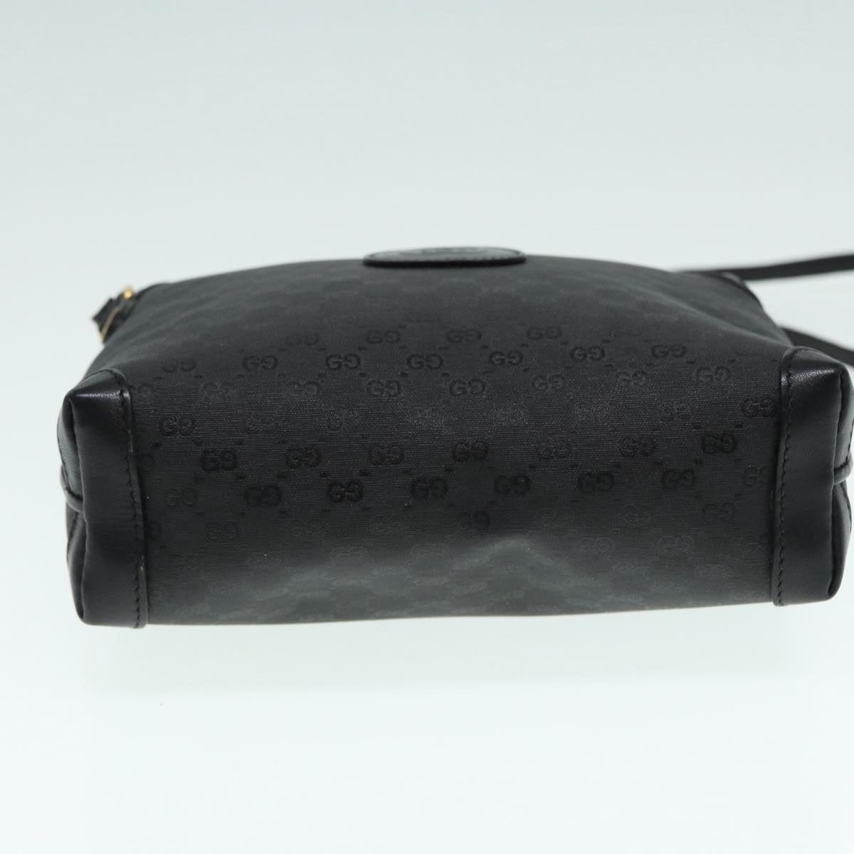 GUCCI Micro GG Canvas Shoulder Bag Black Gold 007 115 0093 88645