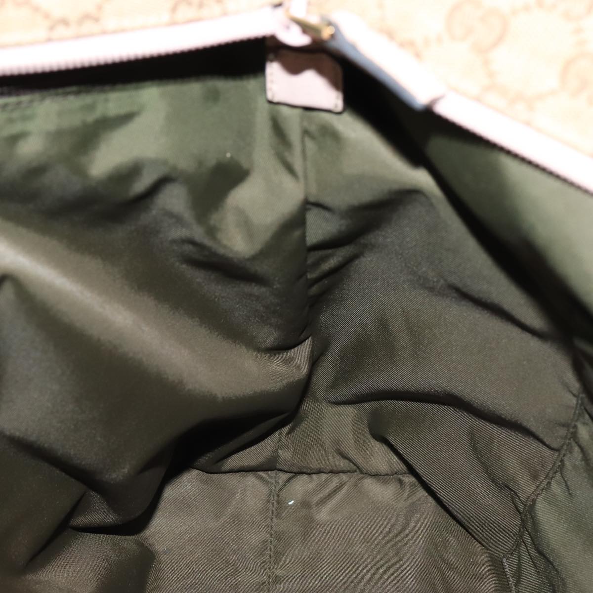 GUCCI GG Canvas Tote Bag Beige Silver 155524 88661