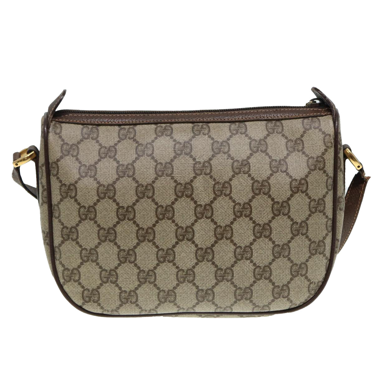 GUCCI GG Supreme Web Sherry Line Shoulder Bag PVC Beige 89 02 032 88669