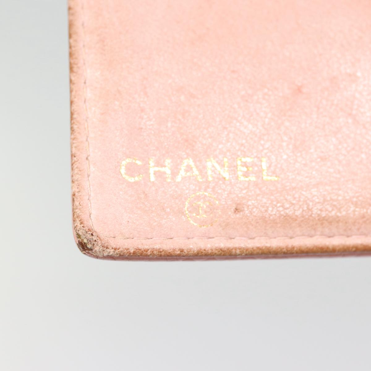 CHANEL COCO Mark Wallet Caviar Skin Pink Gold CC 88731