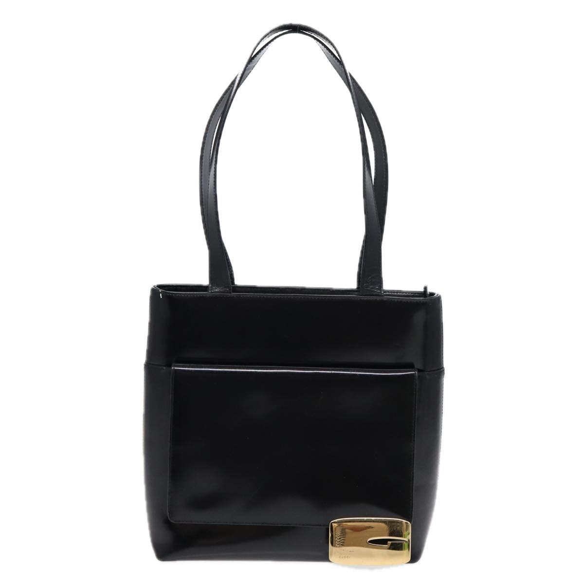 GUCCI Shoulder Bag Patent leather Black Gold 002 2113 0482 88746