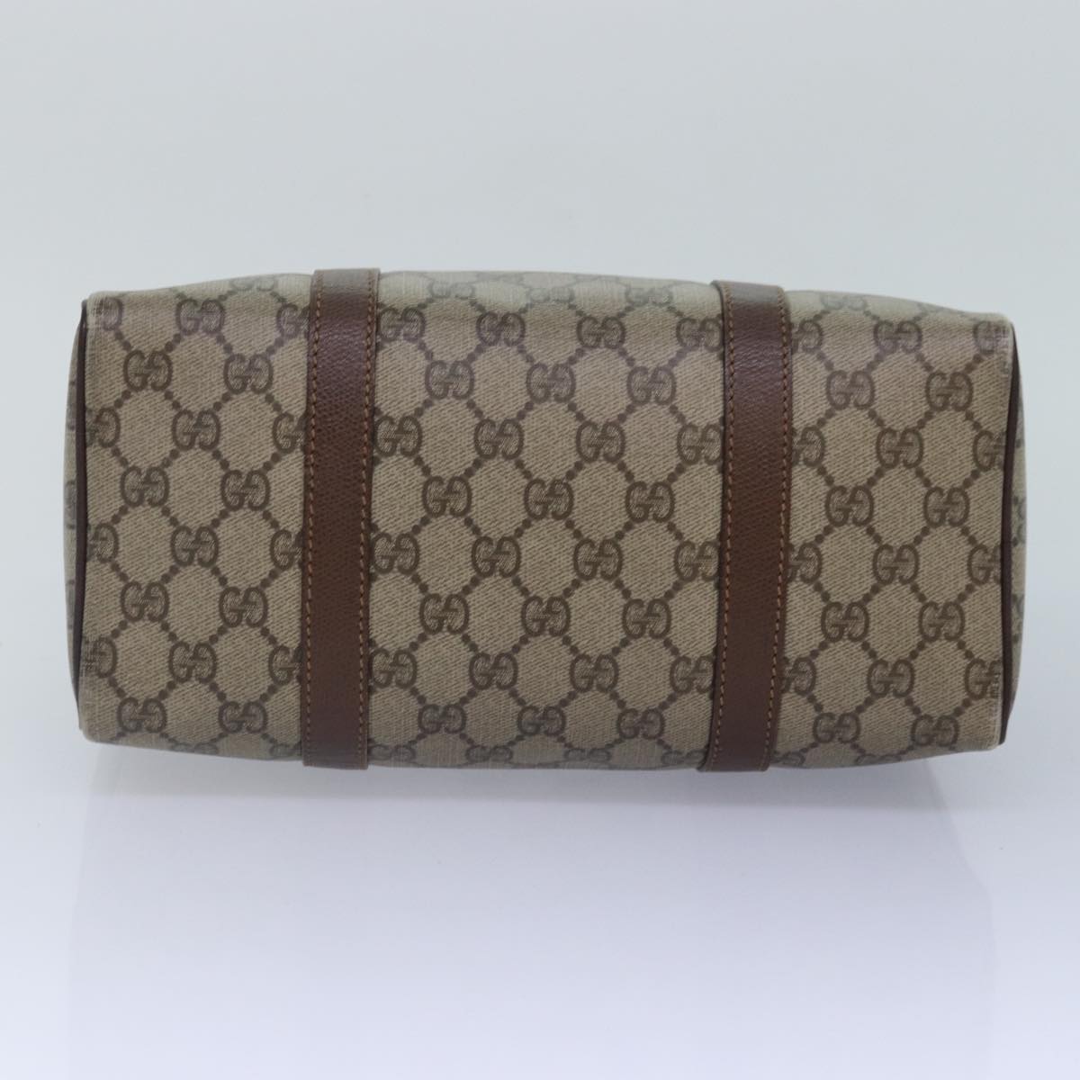 GUCCI GG Supreme Web Sherry Line Boston Bag PVC Beige Gold 88771