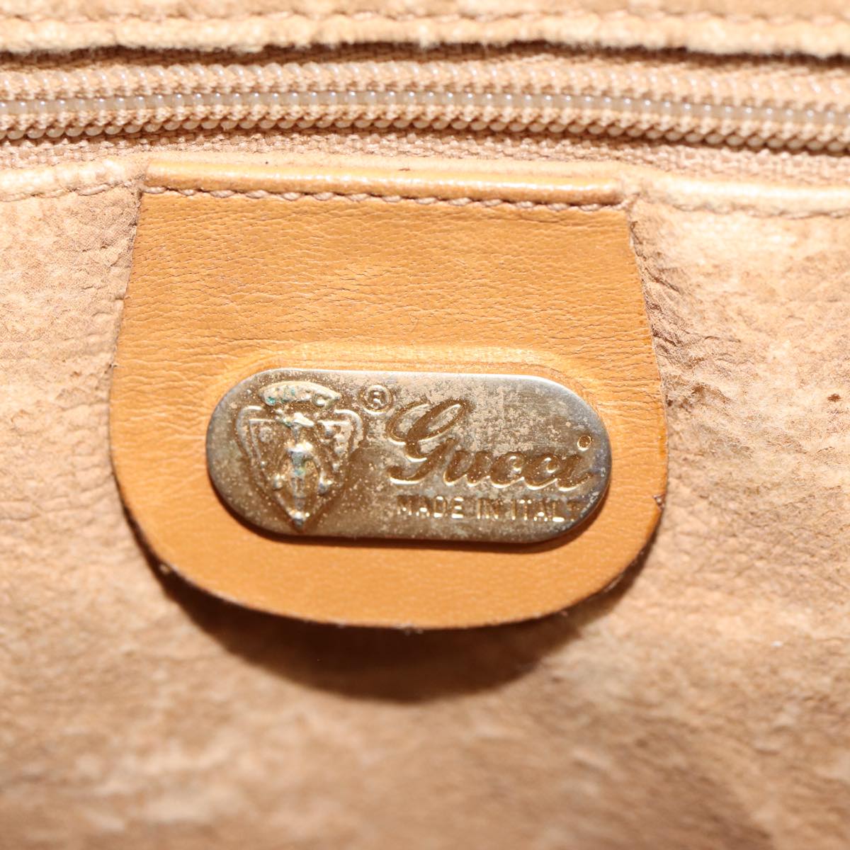 GUCCI Micro GG Canvas Web Sherry Line Shoulder Bag Beige Gold 88776