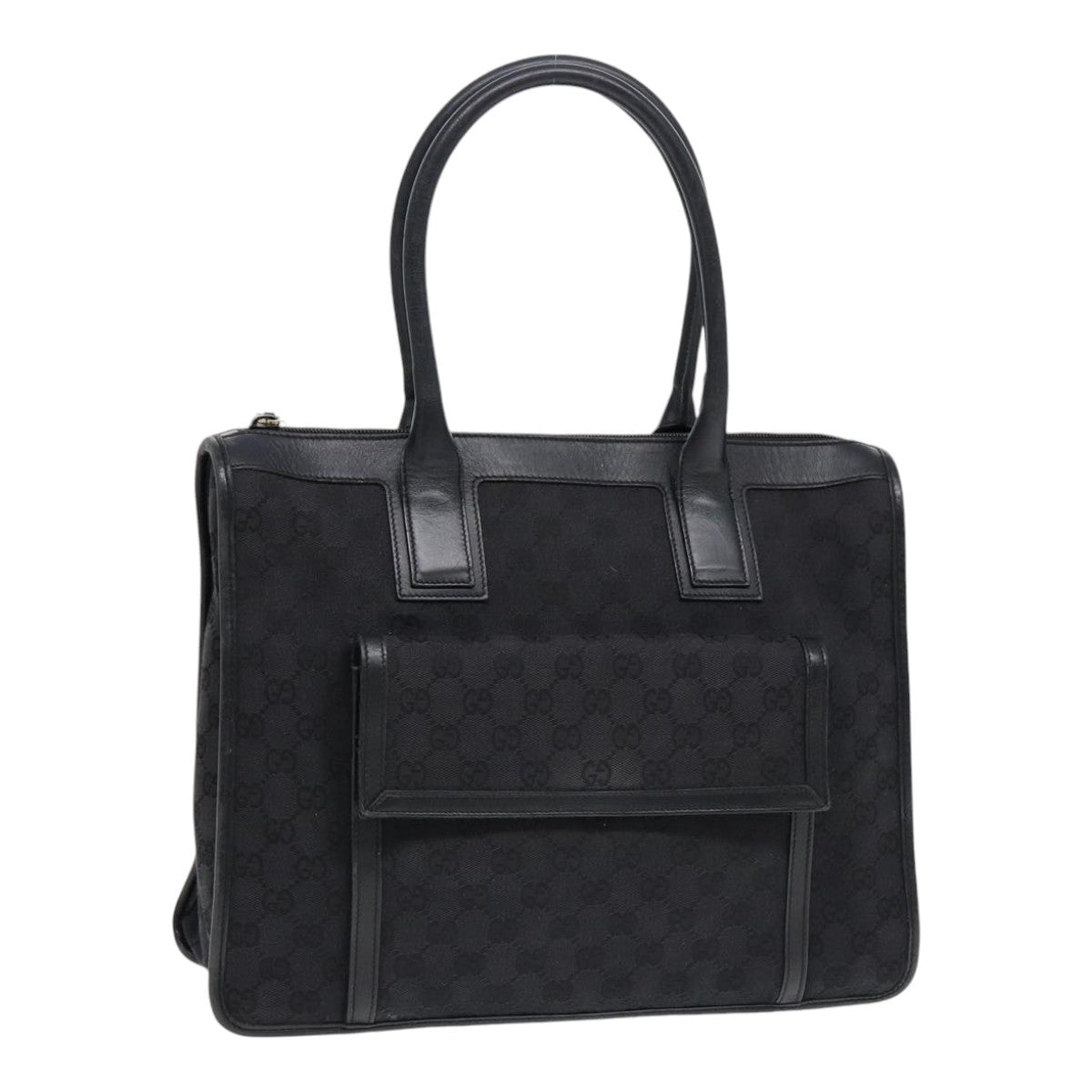 GUCCI GG Canvas Tote Bag Black Gold 88788