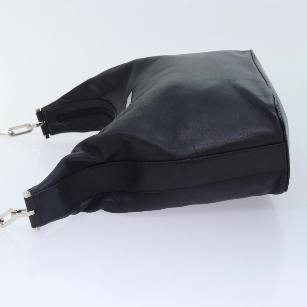 GUCCI Chain Shoulder Bag Leather Black Silver 001 3874 2404 88805