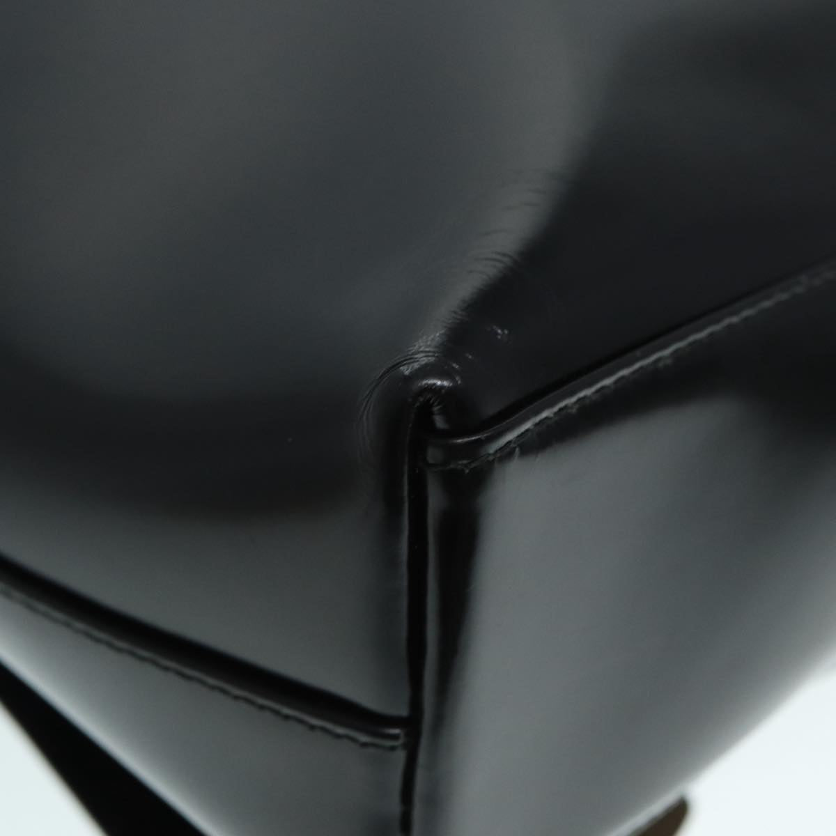 GUCCI Tote Bag Patent Leather Black Silver 002 8754 0482 88846