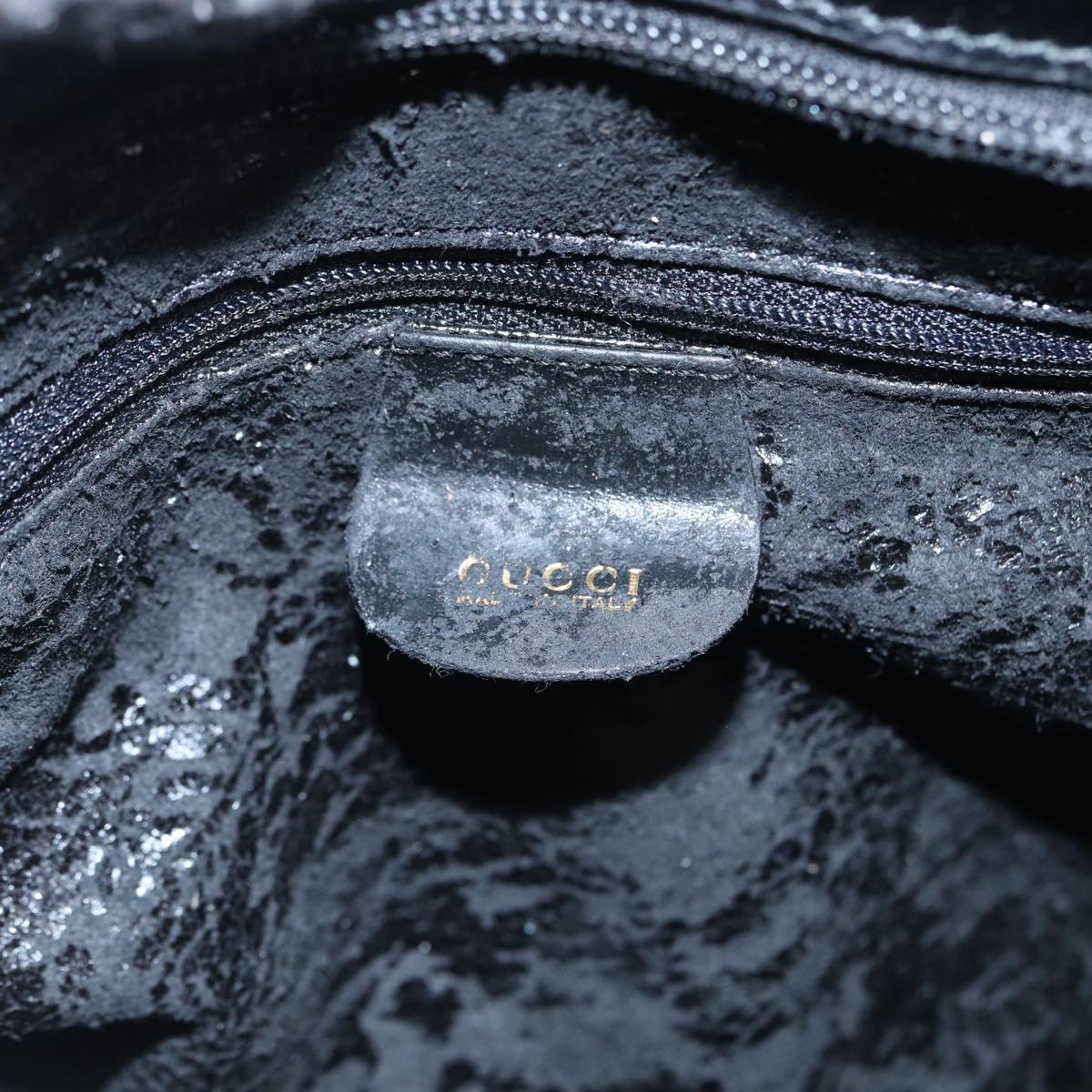 GUCCI Tote Bag Patent Leather Black Silver 002 8754 0482 88846