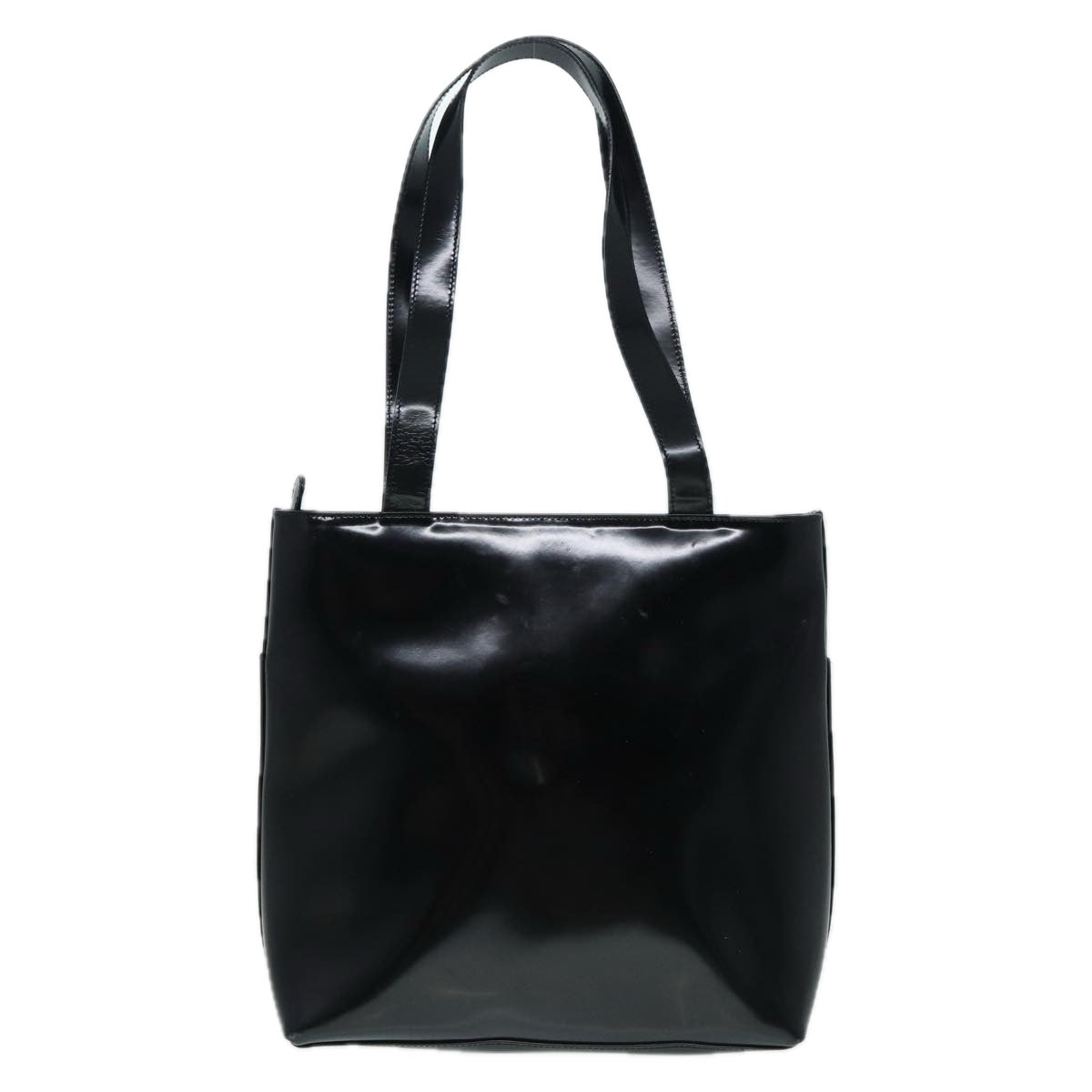 GUCCI Tote Bag Patent Leather Black Silver 002 8754 0482 88846