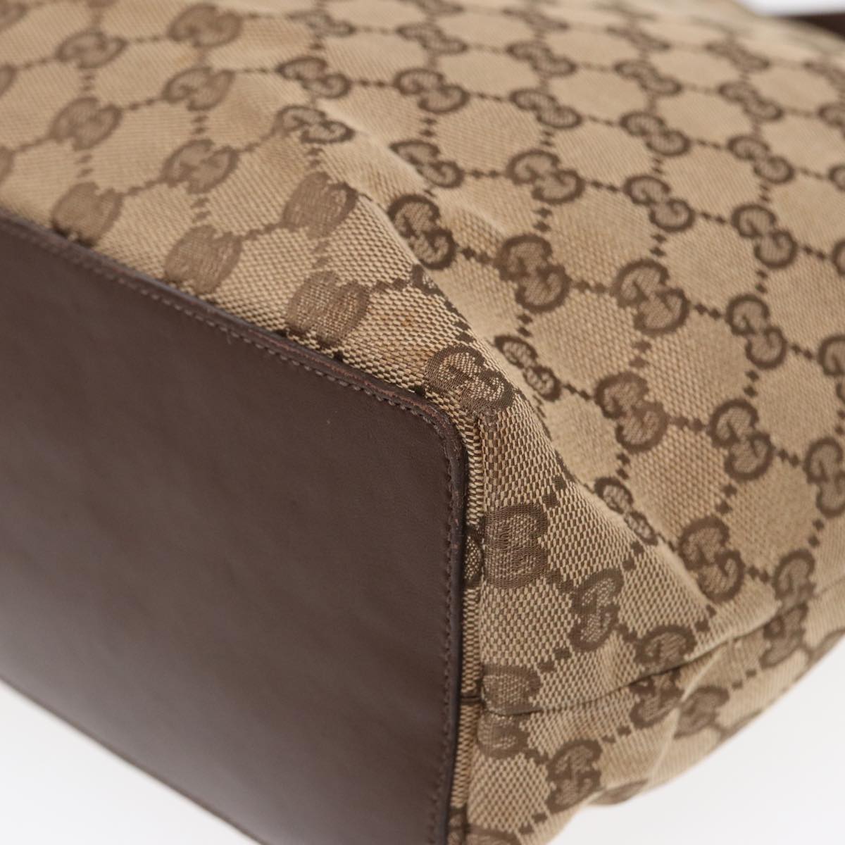 GUCCI GG Canvas Tote Bag Beige Gold 001 1098 88955