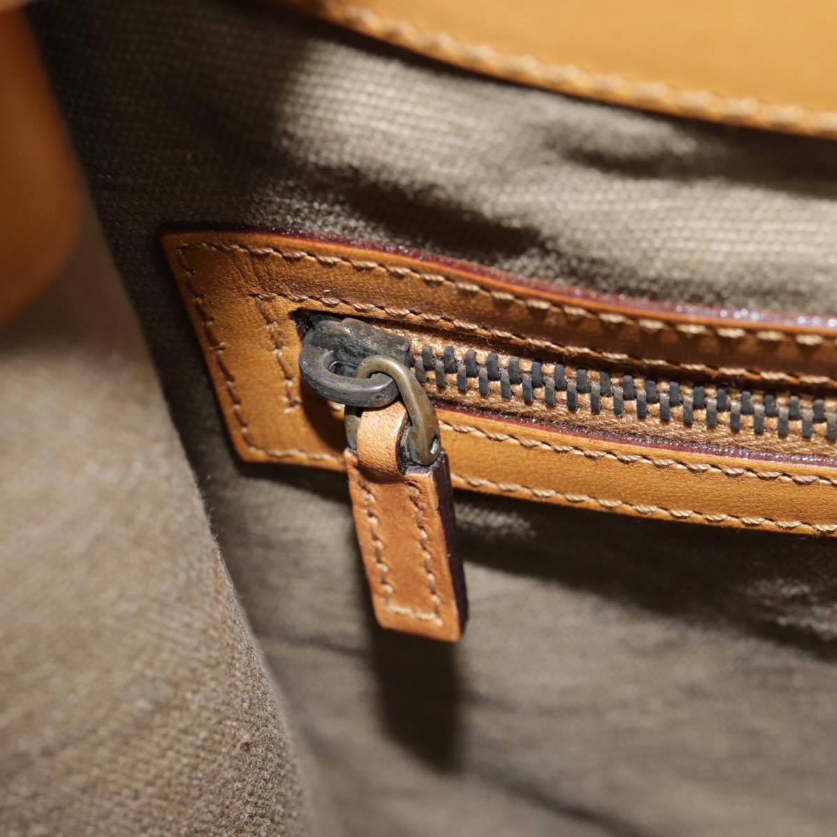 GUCCI Hand Bag Canvas Leather Beige Brown 110295 3444 88957
