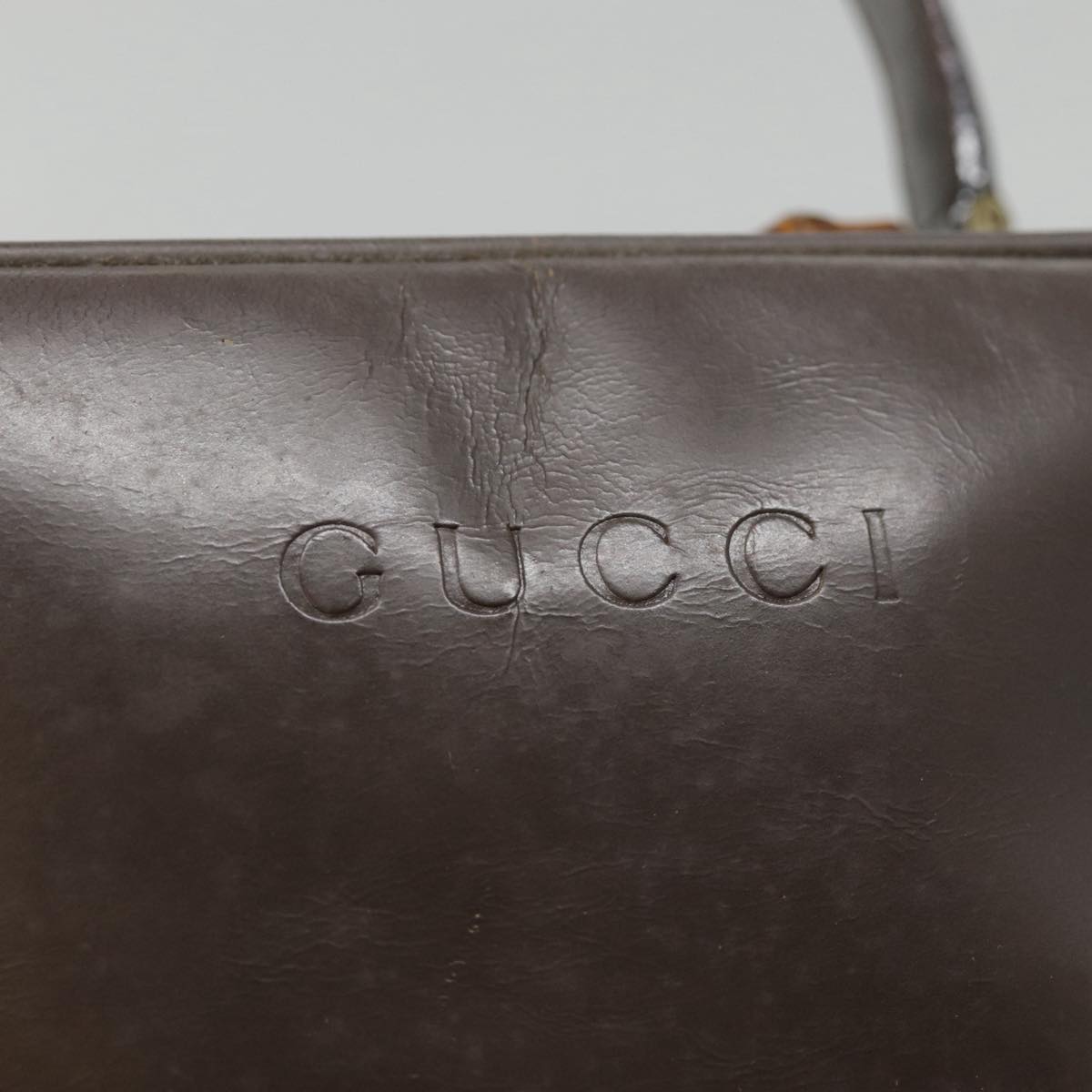 GUCCI Bamboo Hand Bag Leather Brown Gold 000 2040 0323 88959