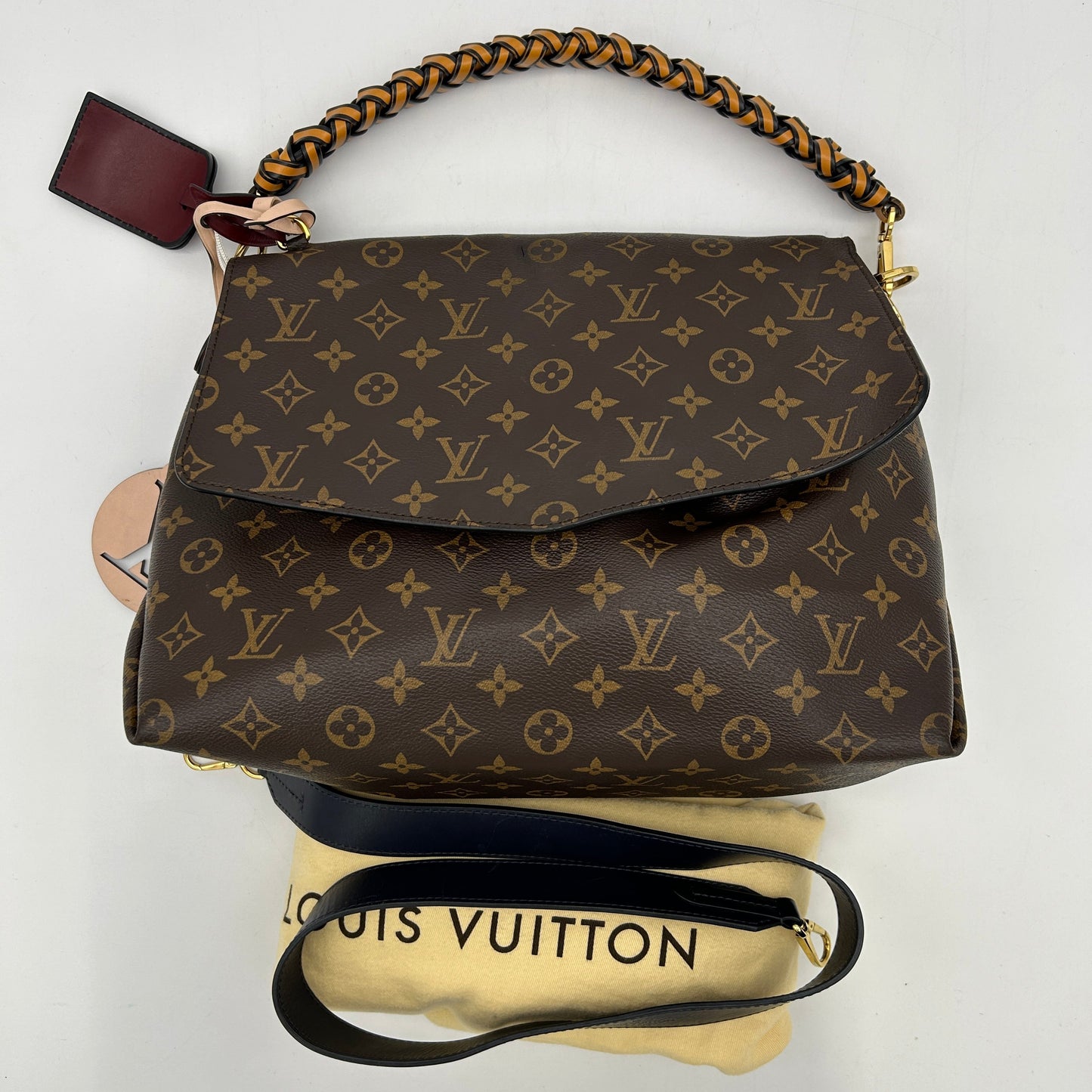 Louis Vuitton Beaubourg Monogram Canvas Handbag Brown Medium