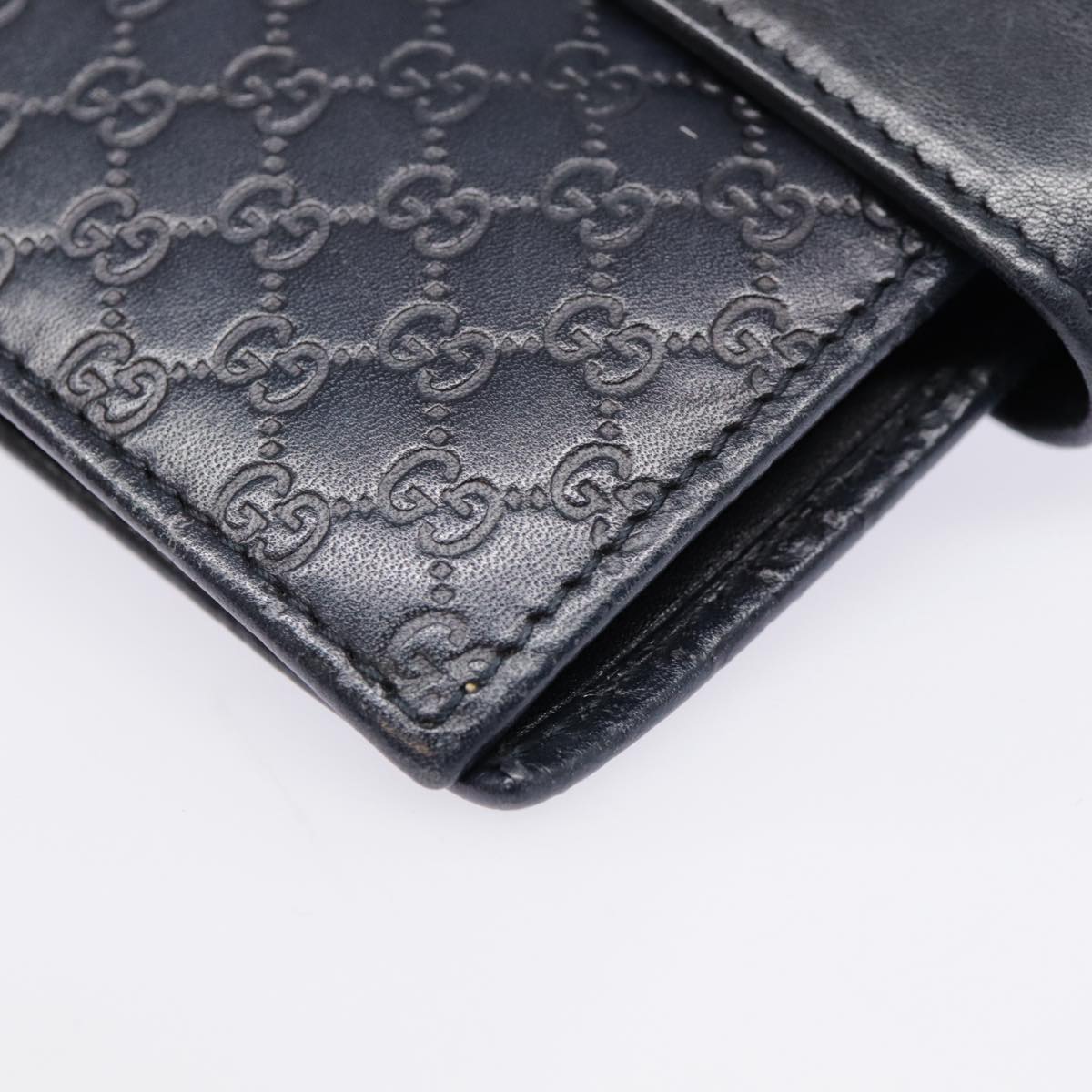 GUCCI Micro GG Canvas Guccissima Day Planner Cover Navy Silver 115240 89008