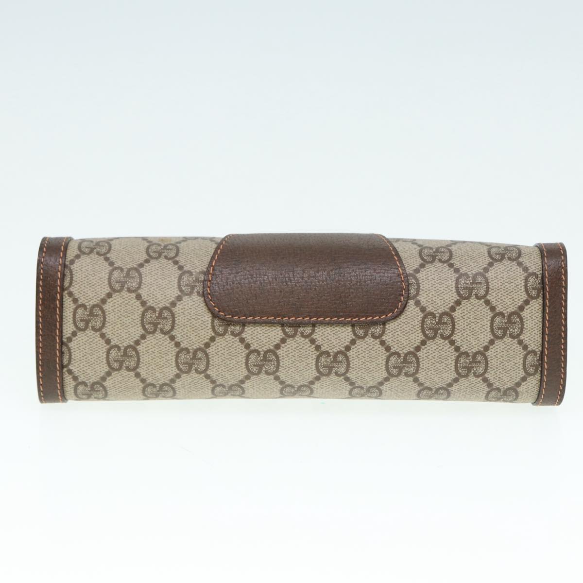 GUCCI GG Supreme Web Sherry Line Clutch Bag PVC Beige Red 156 01 032 89028