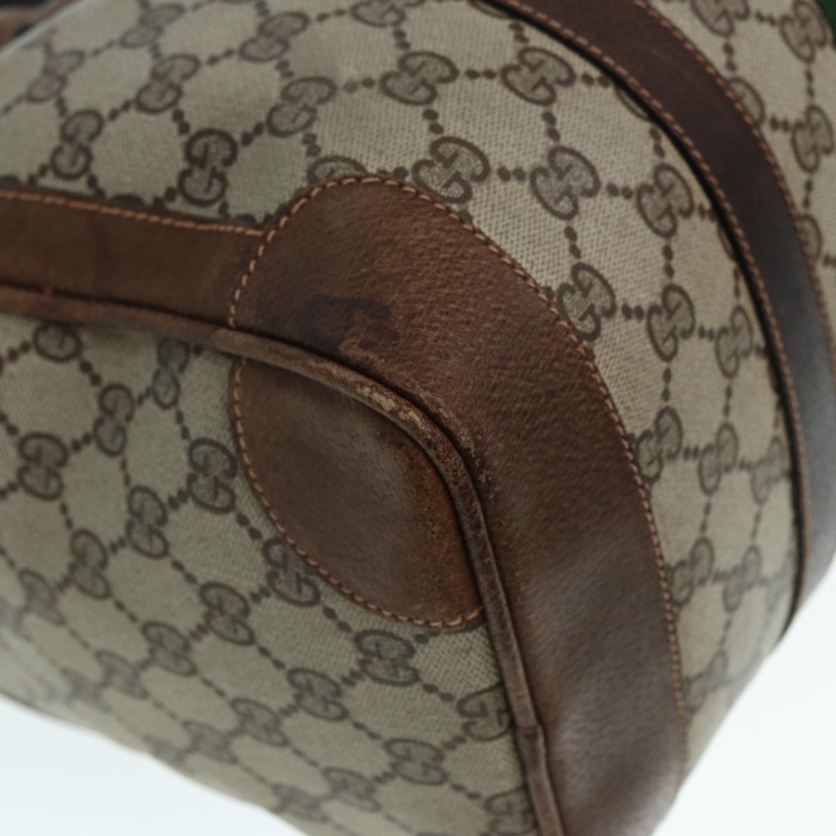GUCCI GG Supreme Hand Bag PVC Leather Beige Gold 89032