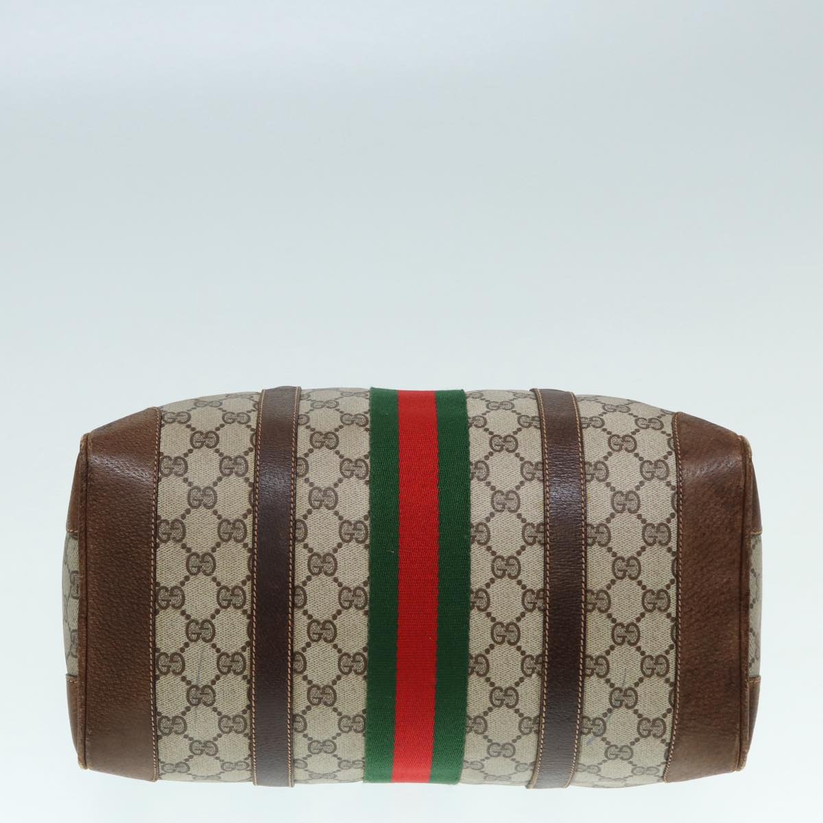 GUCCI GG Supreme Hand Bag PVC Leather Beige Gold 89032