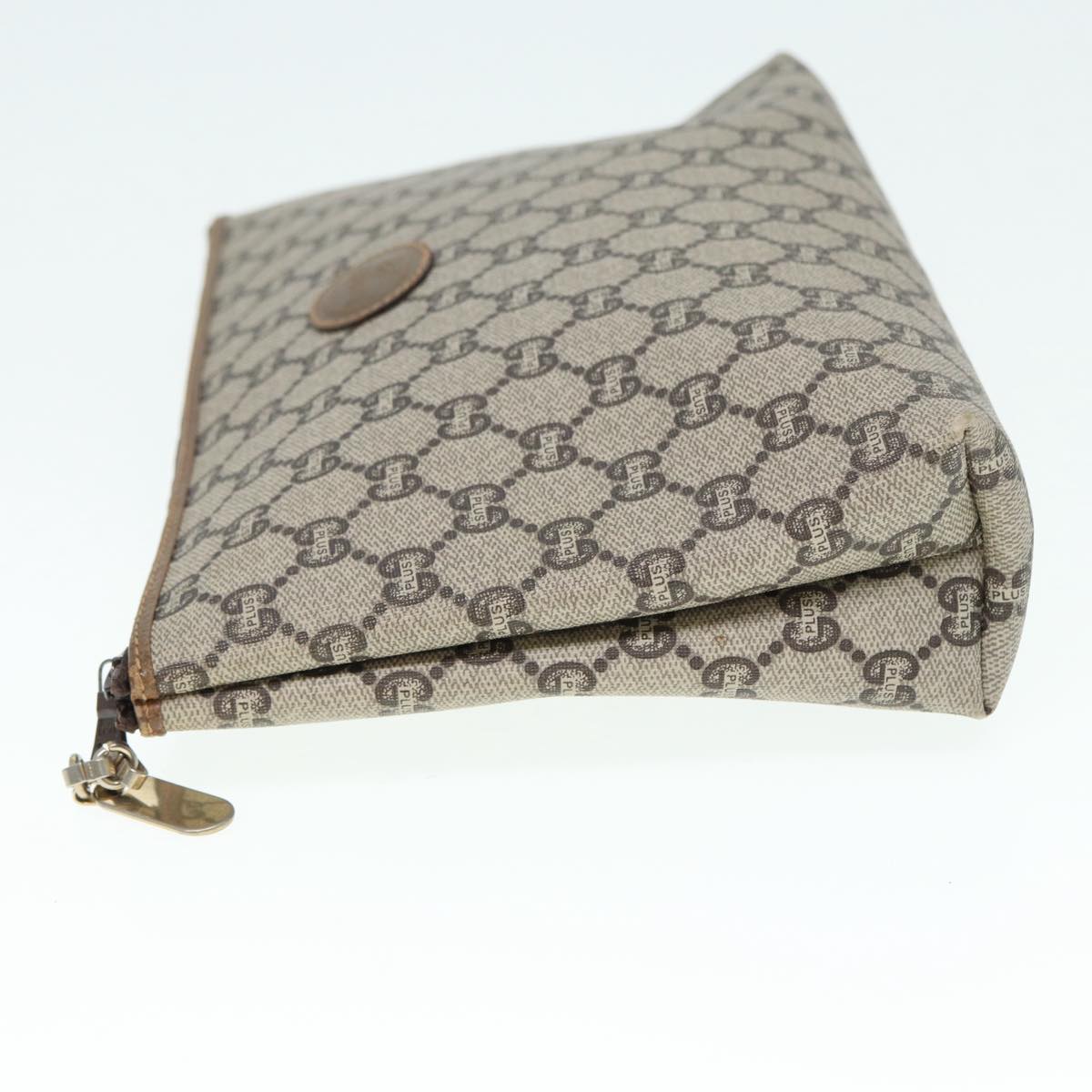 GUCCI GG Plus Supreme Clutch Bag PVC Beige 89034