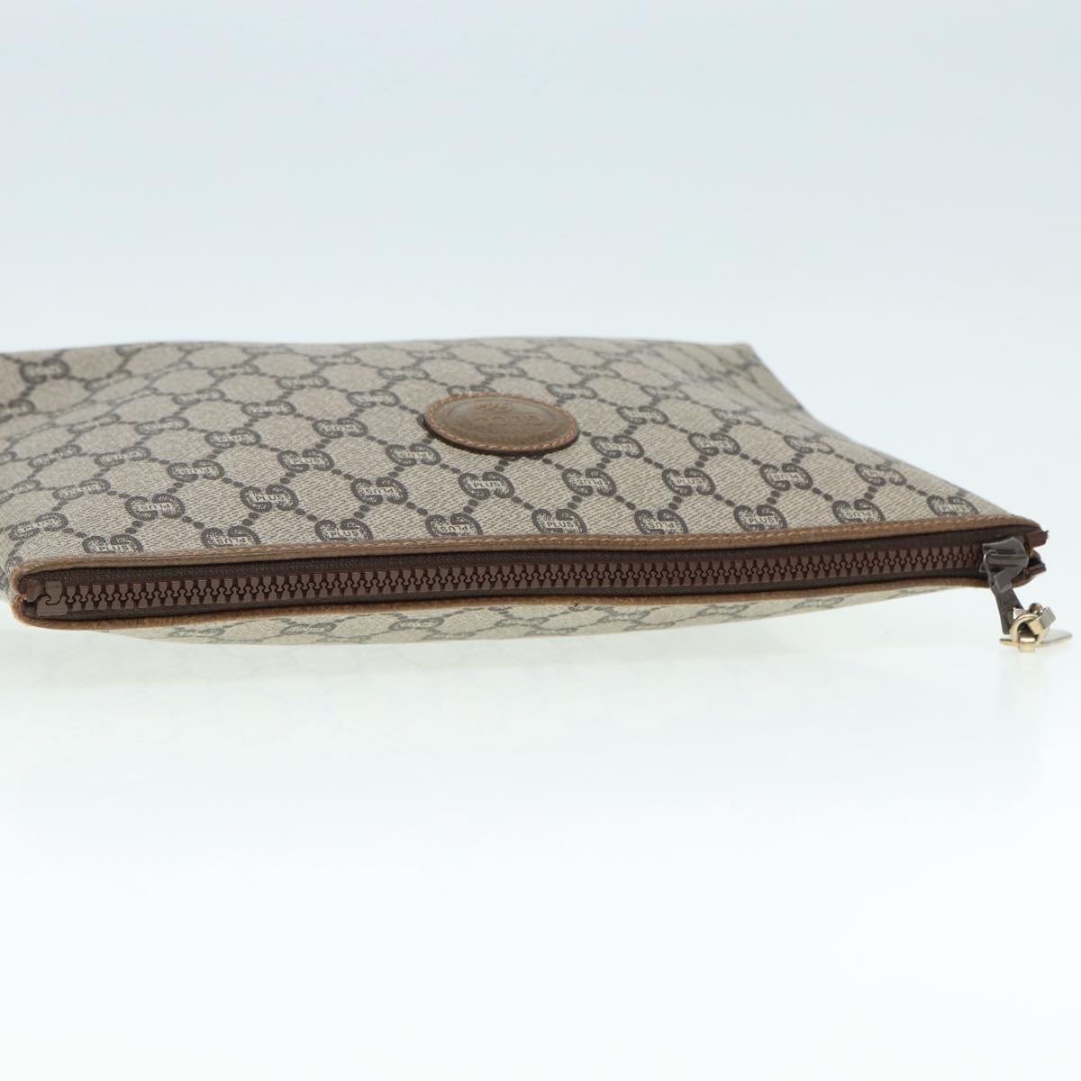 GUCCI GG Plus Supreme Clutch Bag PVC Beige 89034