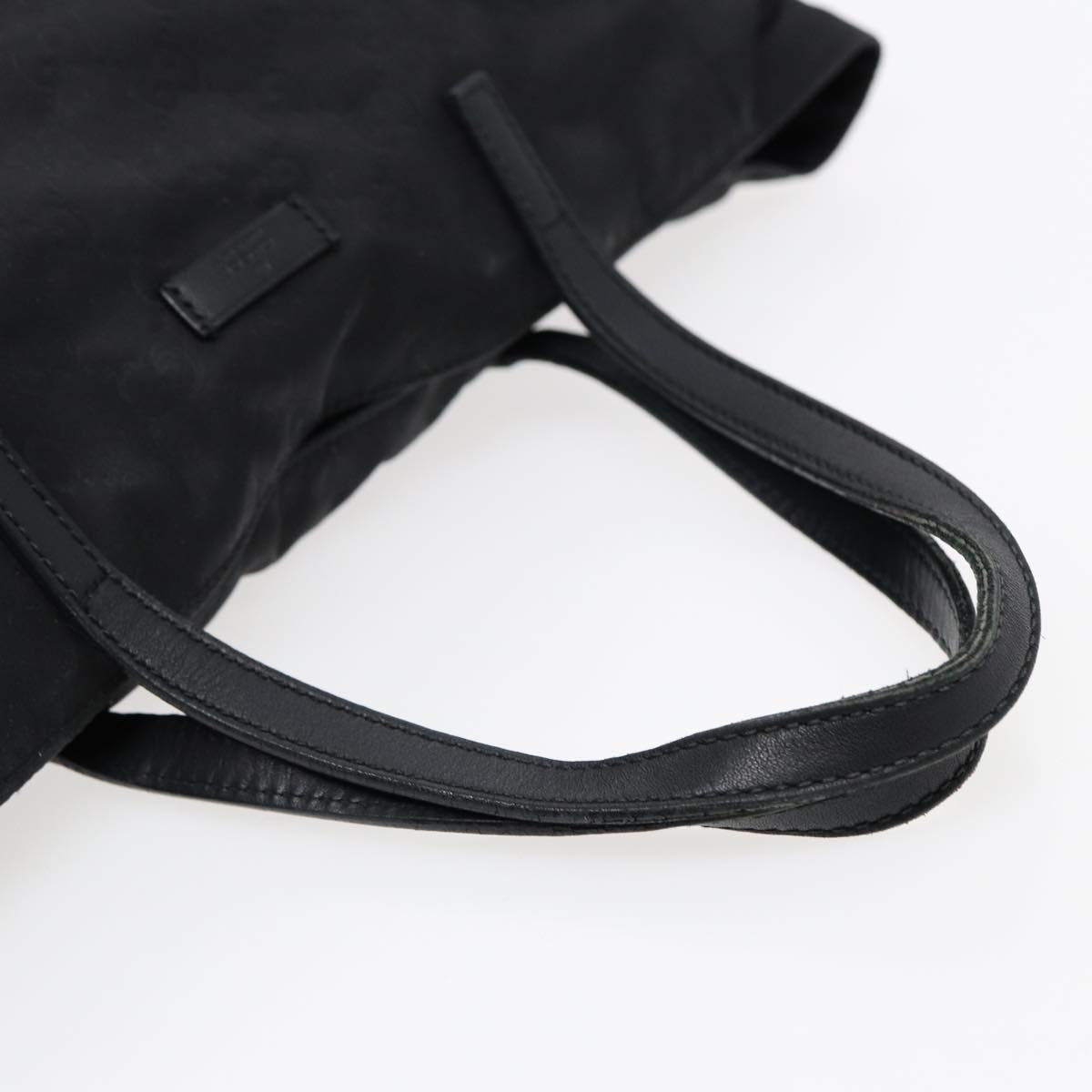 GUCCI GG Canvas Tote Bag Nylon Black Gold 282439 89135