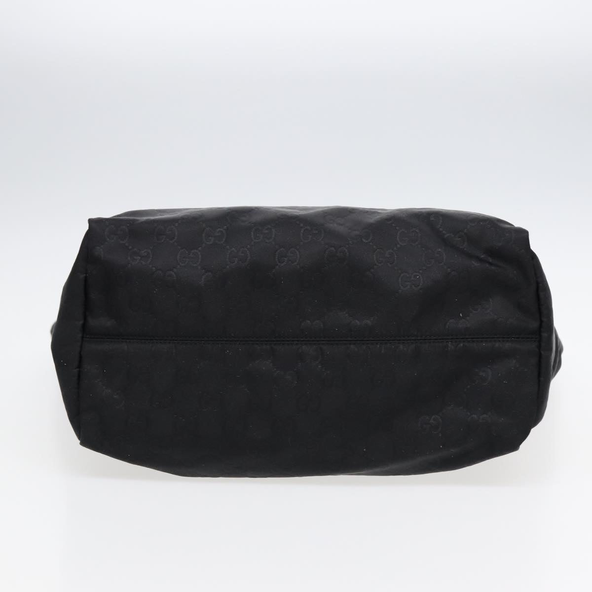GUCCI GG Canvas Tote Bag Nylon Black Gold 282439 89135