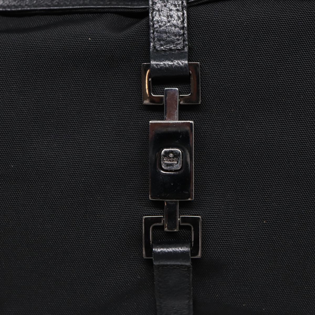 GUCCI Jackie Shoulder Bag Nylon Black Silver 001 3355 89141