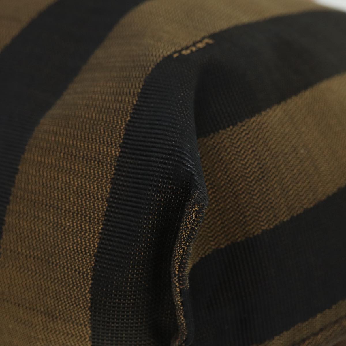FENDI Pecan Canvas Tote Bag Brown Black gold 89144