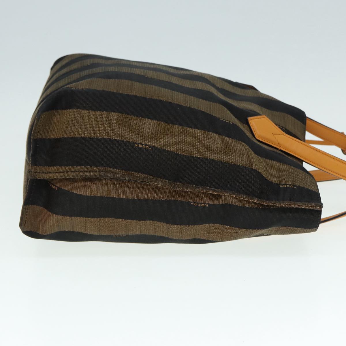 FENDI Pecan Canvas Tote Bag Brown Black gold 89144