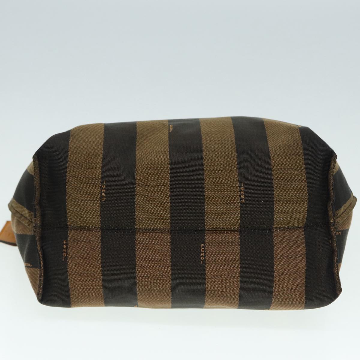 FENDI Pecan Canvas Tote Bag Brown Black gold 89144