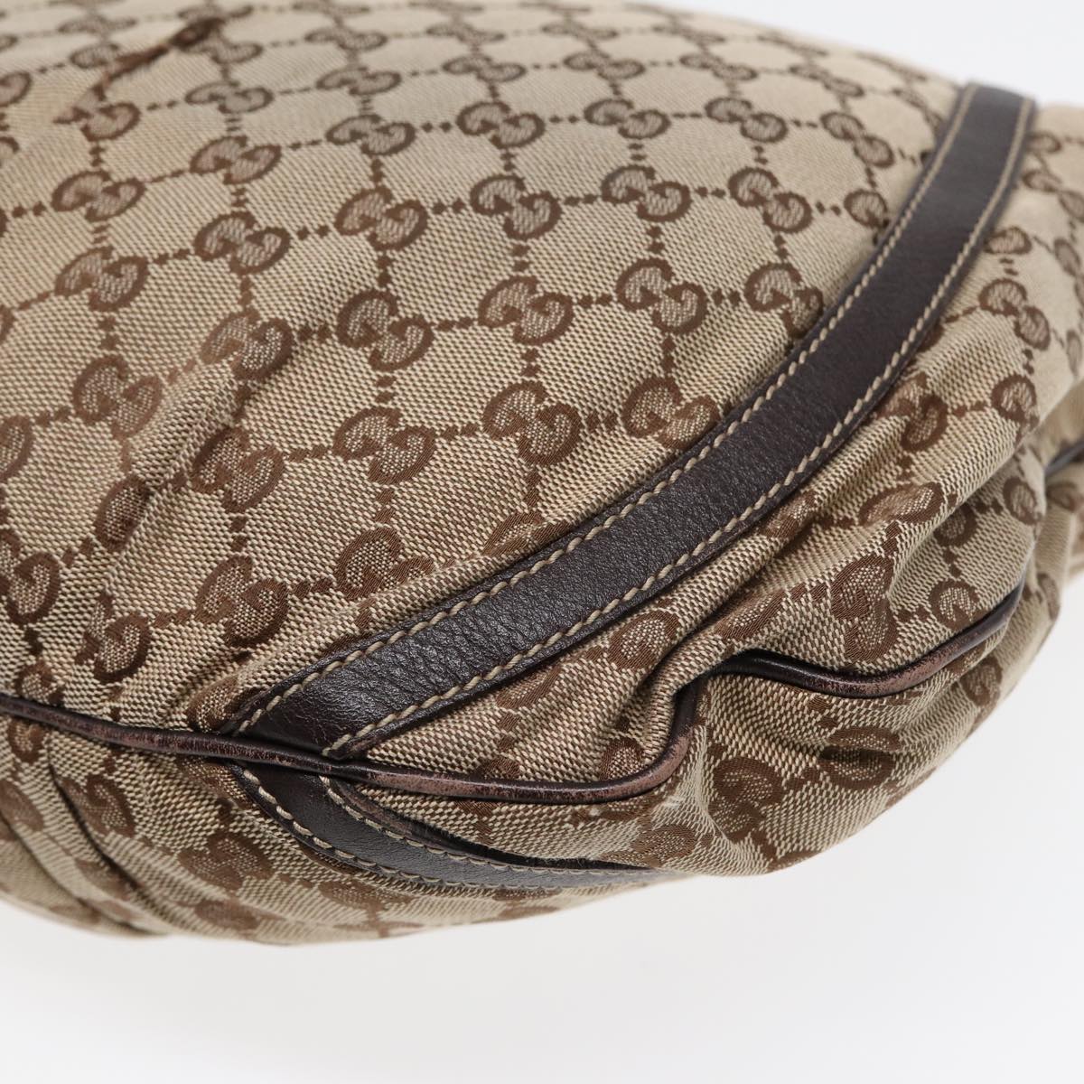 GUCCI GG Canvas Abbey Shoulder Bag Brown Gold 204940 89241