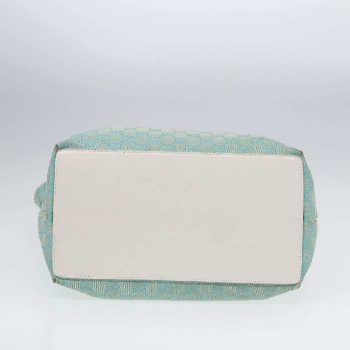 GUCCI GG Canvas Tote Bag Light Blue White Gold 002 1097 89242