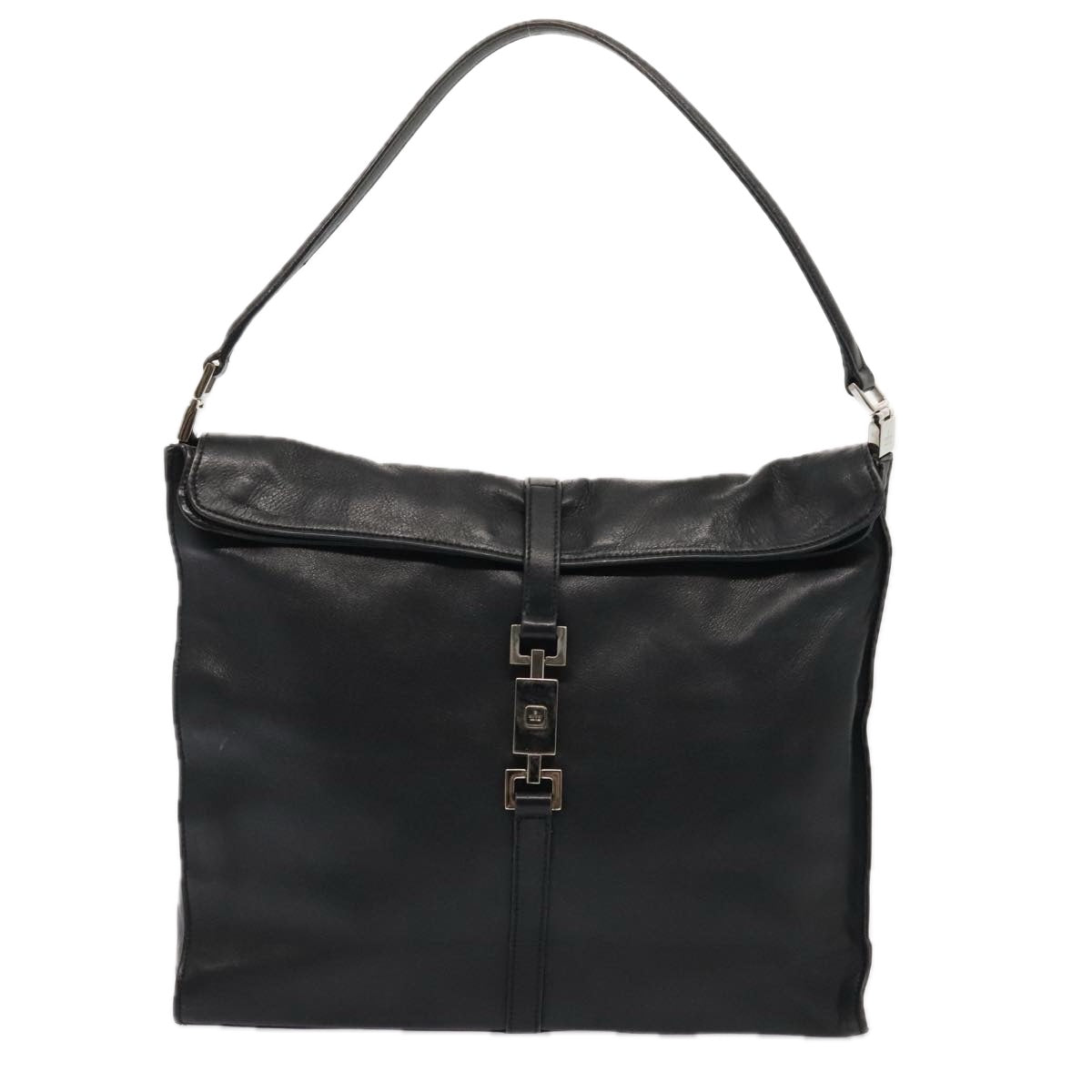 GUCCI Jackie Shoulder Bag Leather Black Silver 001 3355 1781 89451