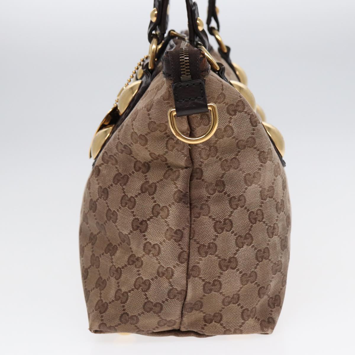 GUCCI GG Canvas Tote Bag Beige Brown gold 207285 89554
