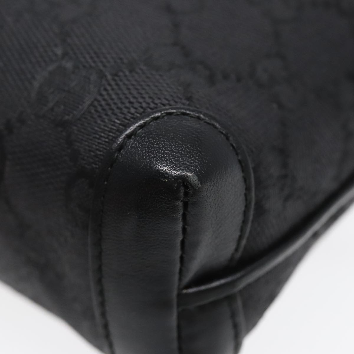 GUCCI GG Canvas Shoulder Bag Black Gold 007 115 4916 89607