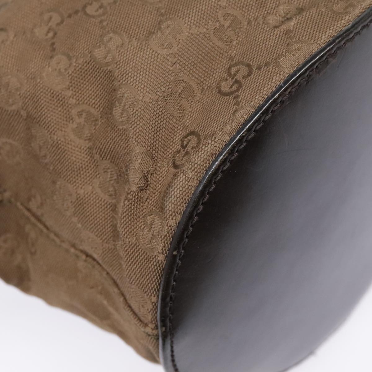 GUCCI GG Canvas Shoulder Bag Brown Silver 106240 89622