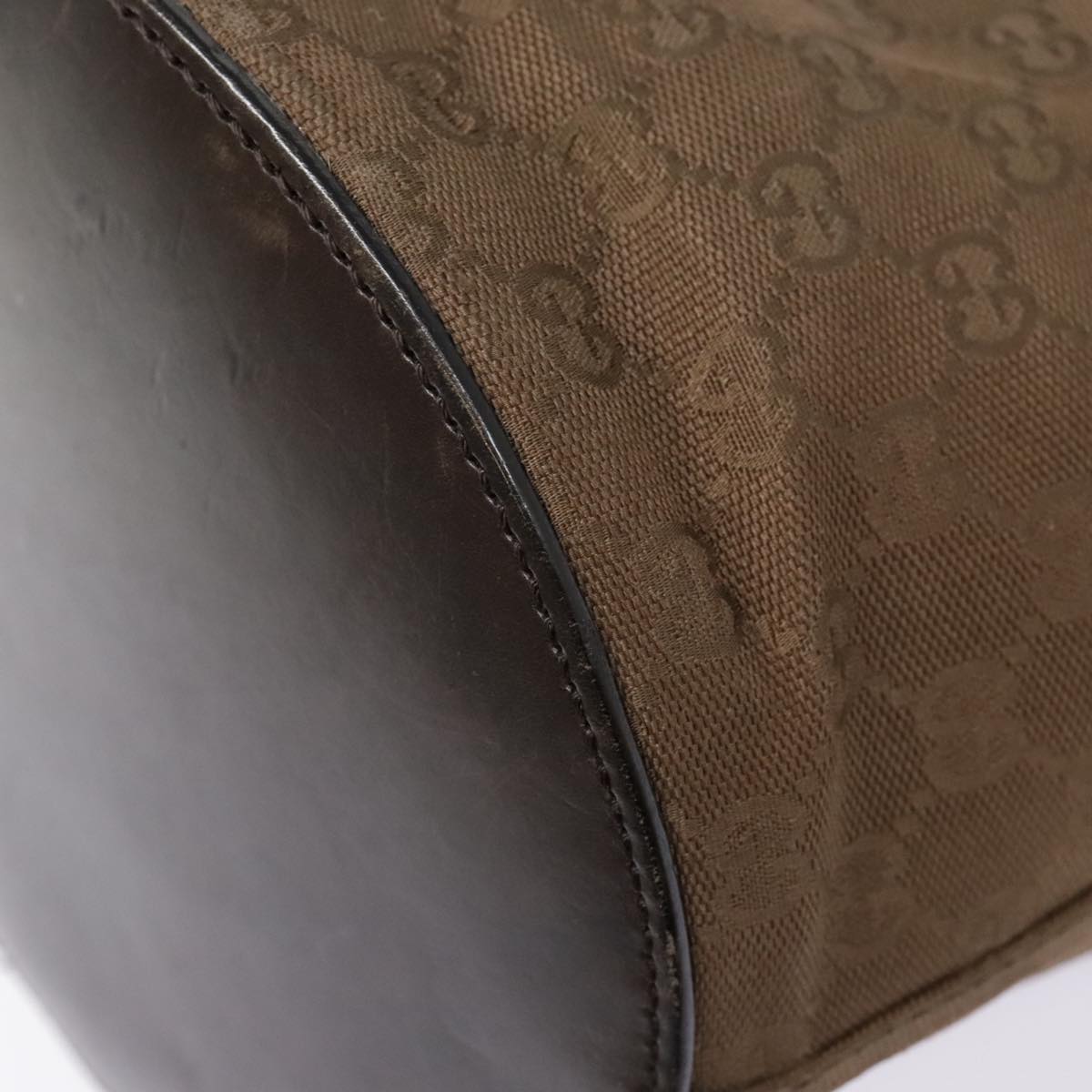 GUCCI GG Canvas Shoulder Bag Brown Silver 106240 89622