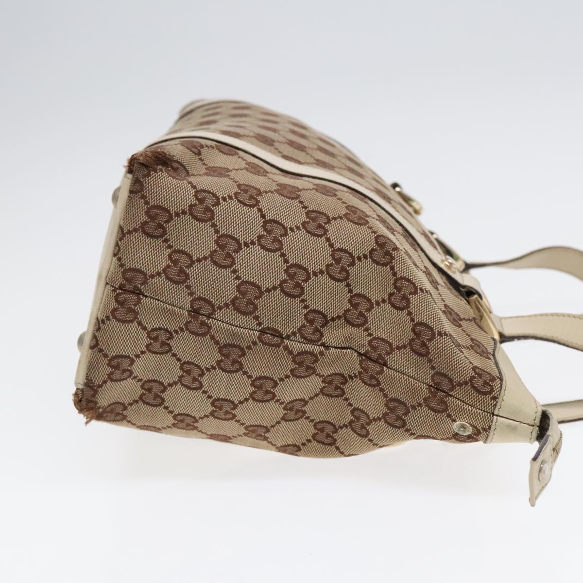 GUCCI GG Canvas Tote Bag Beige Gold 141470 89715