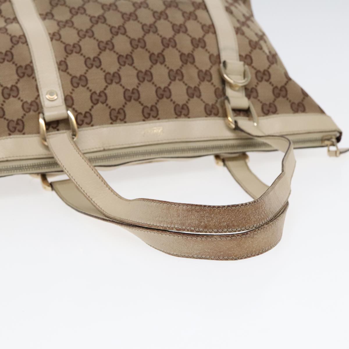 GUCCI GG Canvas Tote Bag Beige Gold 141470 89715