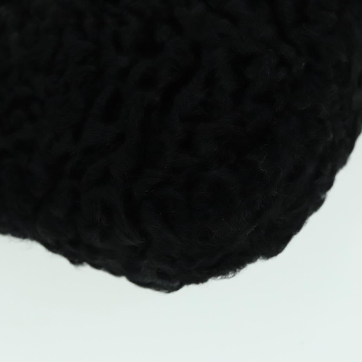 FENDI Hand Bag Wool Black Gold 89722