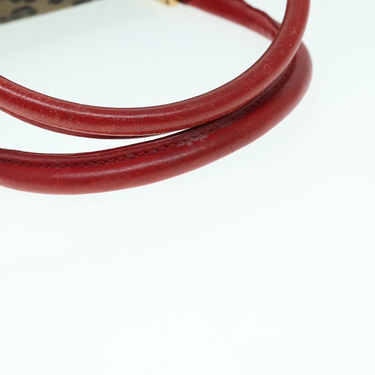FENDI Hand Bag Canvas 2way Beige Red gold 89729