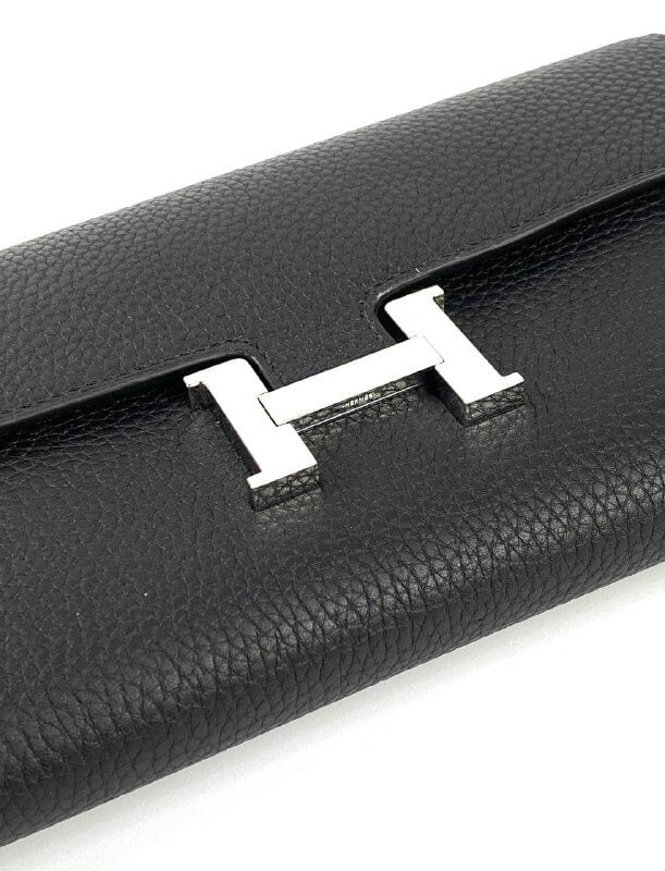 HermÃƒÆ’Ã‚Â¨s Black  Epsom Constance Long Wallet PHW