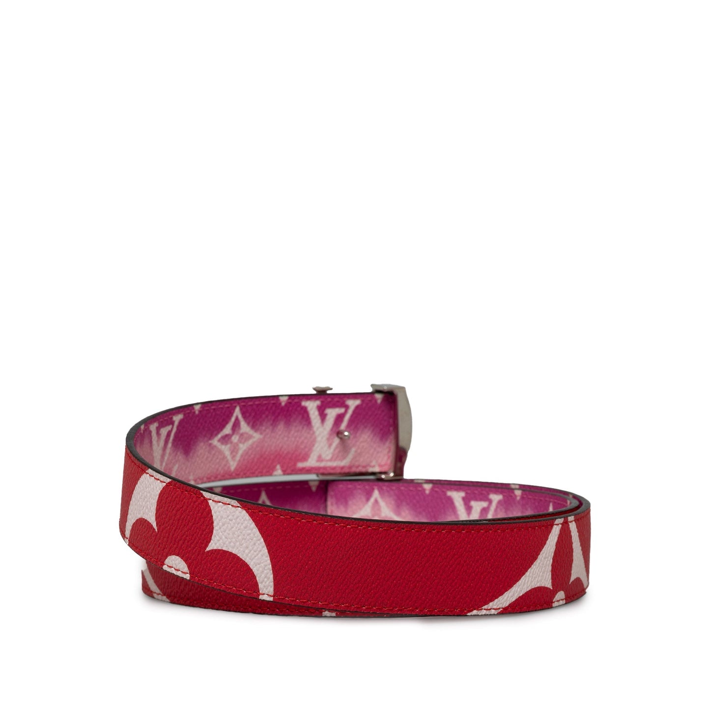 Red Louis Vuitton Monogram Giant Iconic Reversible Belt